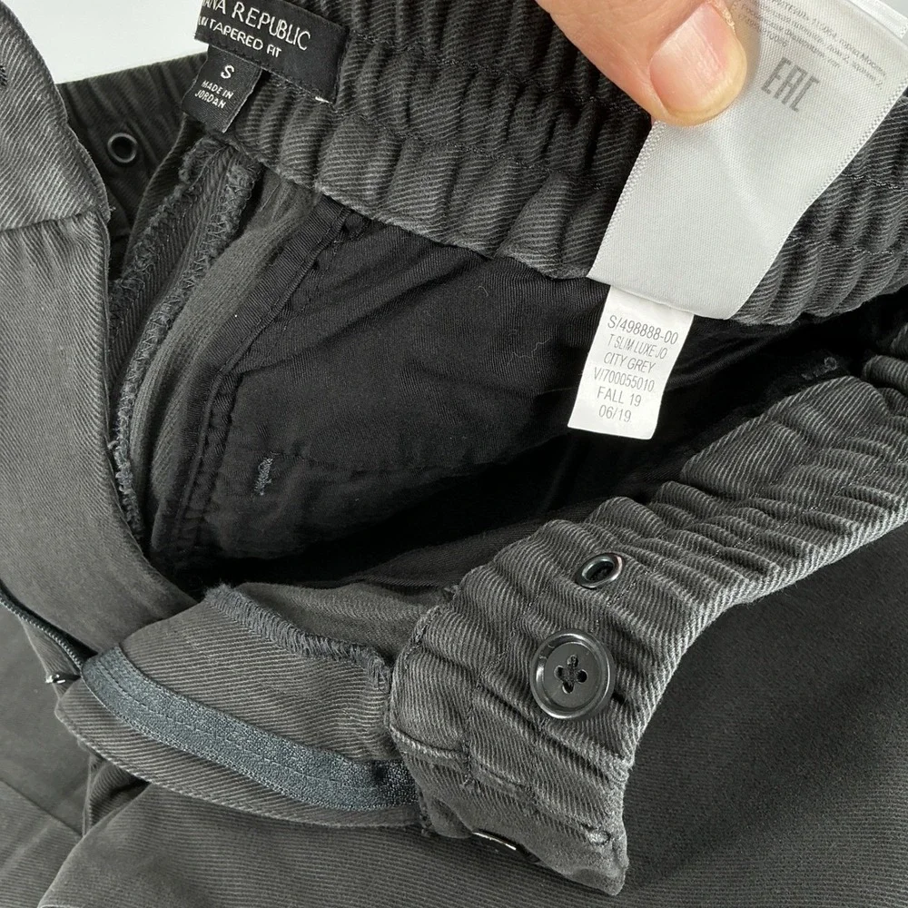 Banana Republic Mens‎ Size S Slim Tapered Jogger Pants Lot of 2 Black Grey